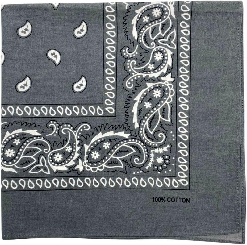 MD Style 100% Cotton Bandana for Men & Women 22" x 22" Paisley Pattern Handkerchief Headband Scarf - Image 1